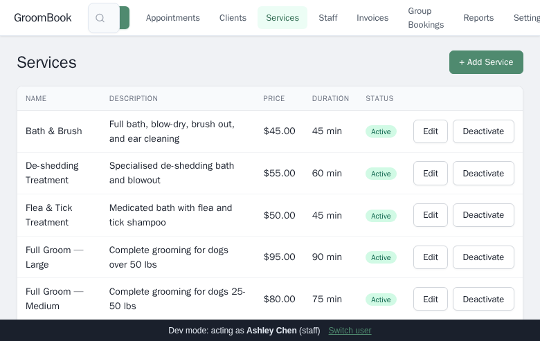 Services management with breed-based pricing